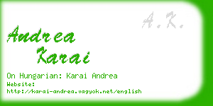 andrea karai business card